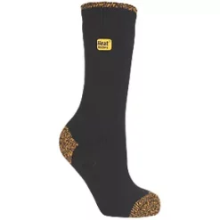 SockShop Heat Holders Socks Black / Yellow Size 4-8