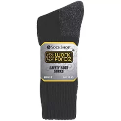 SockShop Heavy Duty Safety Boot Socks Black Size 6-11 3 Pairs