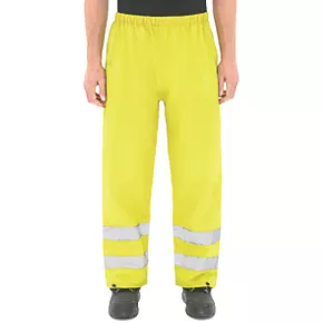 Hi-Vis Waterproof Trousers Elasticated Waist Yellow Medium 25 1/2-44" W 30" L 4 Hi-Vis Waterproof Trousers Elasticated Waist Yellow Medium 25 1/2-44" W 30" L - Image 2