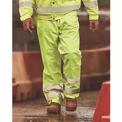 Hi-Vis Waterproof Trousers Elasticated Waist Yellow Medium 25 1/2-44" W 30" L 7 Hi-Vis Waterproof Trousers Elasticated Waist Yellow Medium 25 1/2-44" W 30" L -Workwear Accessories Shop 372FH A2