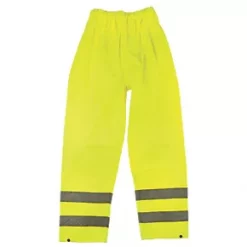 Hi-Vis Waterproof Trousers Elasticated Waist Yellow Medium 25 1/2-44" W 30" L