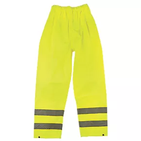 Hi-Vis Waterproof Trousers Elasticated Waist Yellow Medium 25 1/2-44" W 30" L 3 Hi-Vis Waterproof Trousers Elasticated Waist Yellow Medium 25 1/2-44" W 30" L
