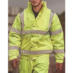 Hi-Vis Bomber Jacket Yellow X Large 54" Chest -Workwear Accessories Shop 610FH A2
