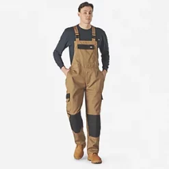 Dickies Everyday Bib & Brace Boiler Suit/Coverall Khaki/Black Small 30-32" W 31" L