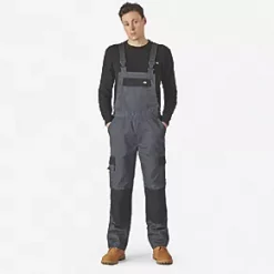 Dickies Everyday Bib & Brace Boiler Suit/Coverall Grey/Black XXX Large 46-47" W 31" L
